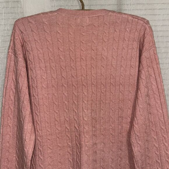 a new day XS-XL Pink Cable Knit Button Front Oversized Tunic Length Cardigan - Picture 7 of 14